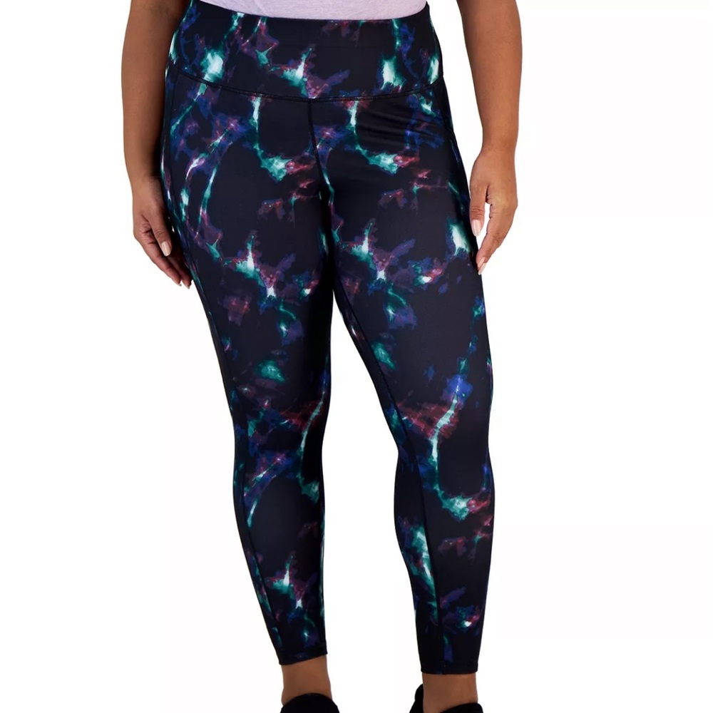 Macy's IDEOLOGY Plus Size Celestial Sky Print 7/8 Leggings NWT